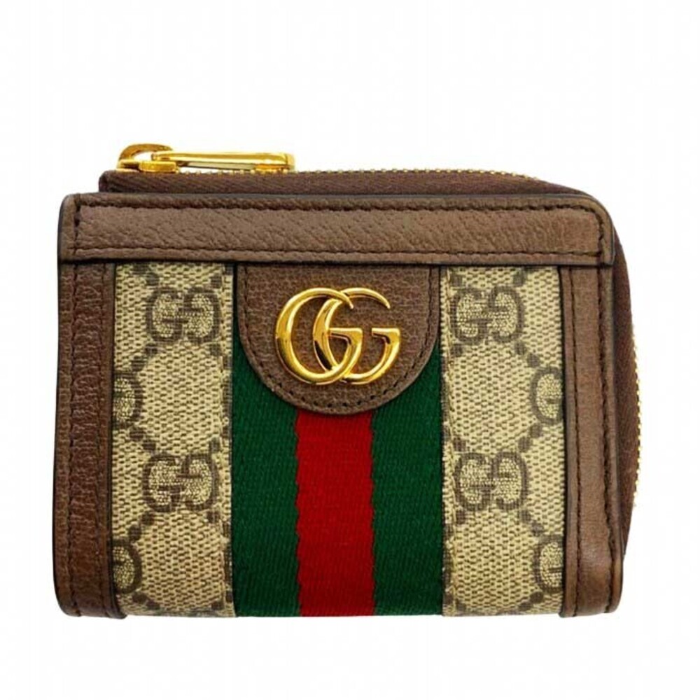 Gucci Wallet Zipper Zip Ophidia wallet GG Marmont Sherry Leather Beige Brown